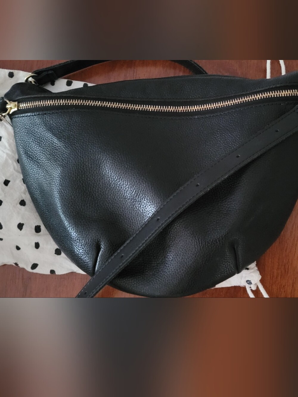 Clare V Grande Fannie Black Leather Crossbody Belt Bag